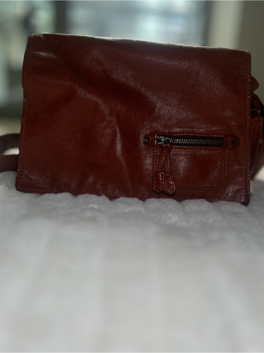 Francesco Biasia Brown Leather Crossbody Bag